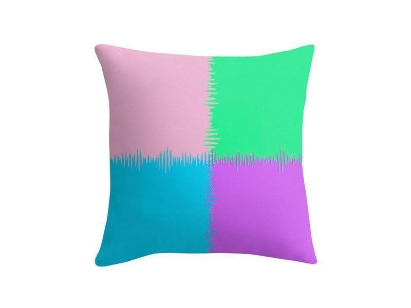 Throw Pillows &amp; Throw Pillow Cases-QUARTERS Throw Pillows &amp; Throw Pillow Cases-Pink &amp; Light Blue &amp; Light Green &amp; Light Purple-from COLORADDICTED.COM-