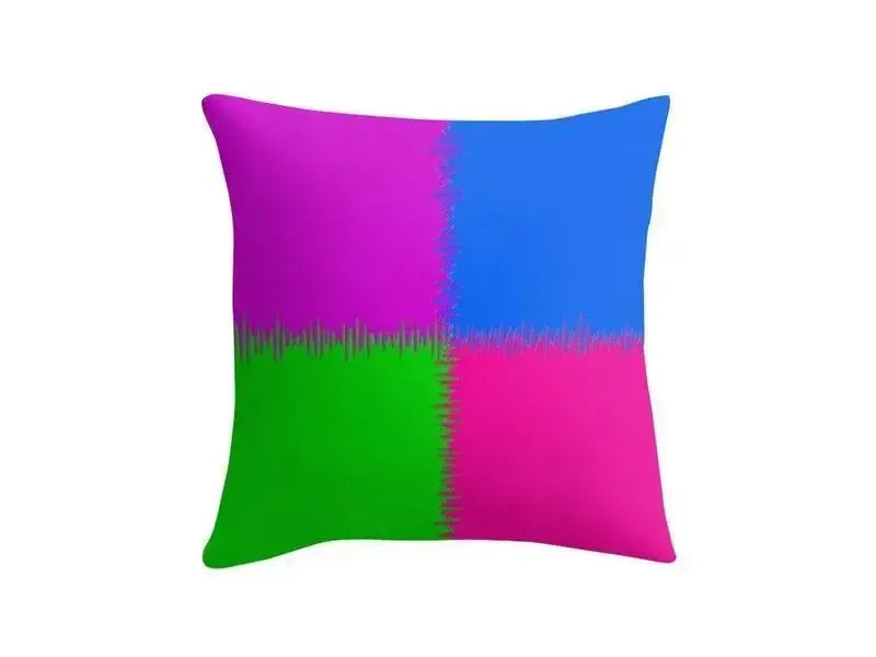 Throw Pillows & Throw Pillow Cases-QUARTERS Throw Pillows & Throw Pillow Cases-Purple & Fuchsia & Blue & Green-from COLORADDICTED.COM-