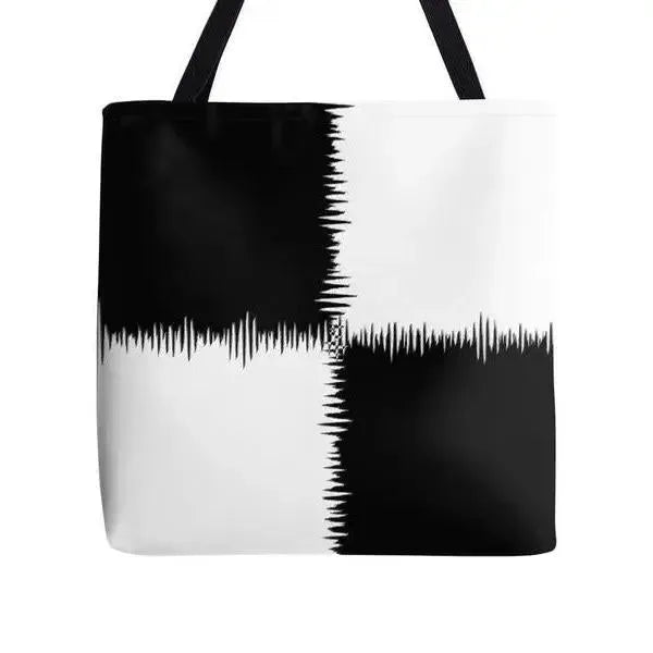 Tote Bags-QUARTERS Tote Bags-Black & White-from COLORADDICTED.COM-