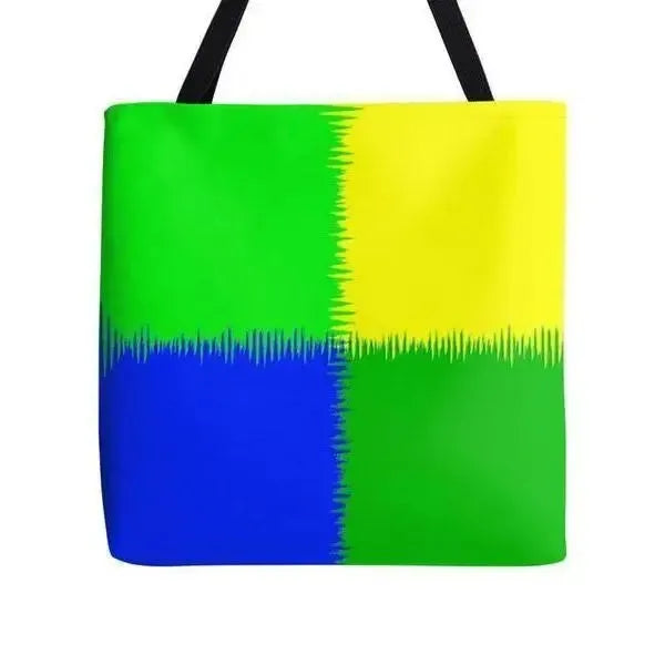 Tote Bags-QUARTERS Tote Bags-Blues & Greens & Yellow-from COLORADDICTED.COM-