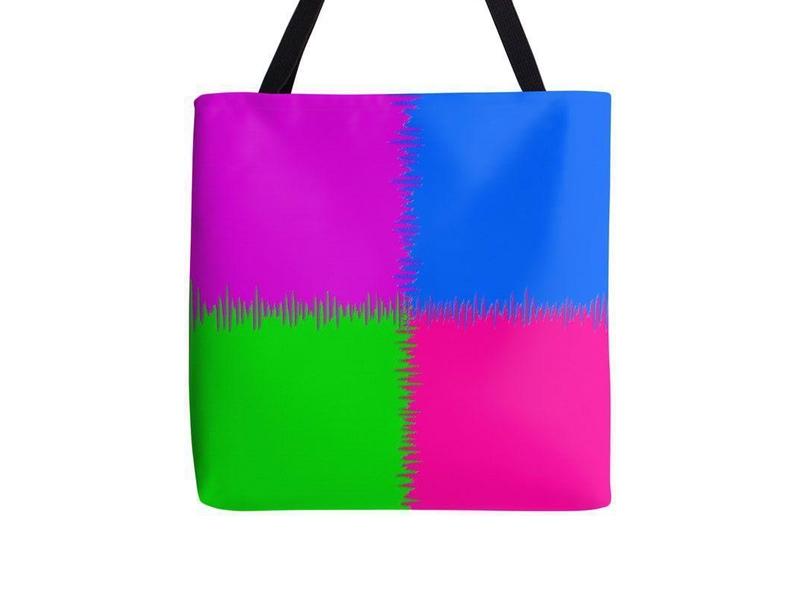 Tote Bags-QUARTERS Tote Bags-Purple &amp; Fuchsia &amp; Blue &amp; Green-from COLORADDICTED.COM-