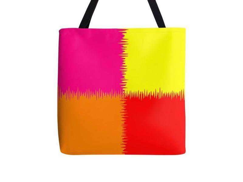 Tote Bags-QUARTERS Tote Bags-Red &amp; Orange &amp; Fuchsia &amp; Yellow-from COLORADDICTED.COM-