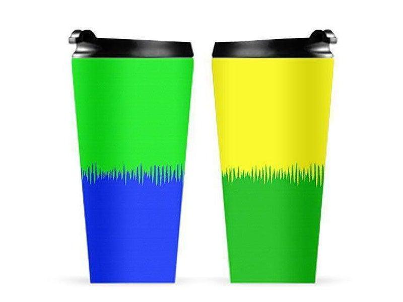 Travel Mugs-QUARTERS Travel Mugs-Blues &amp; Greens &amp; Yellow-from COLORADDICTED.COM-