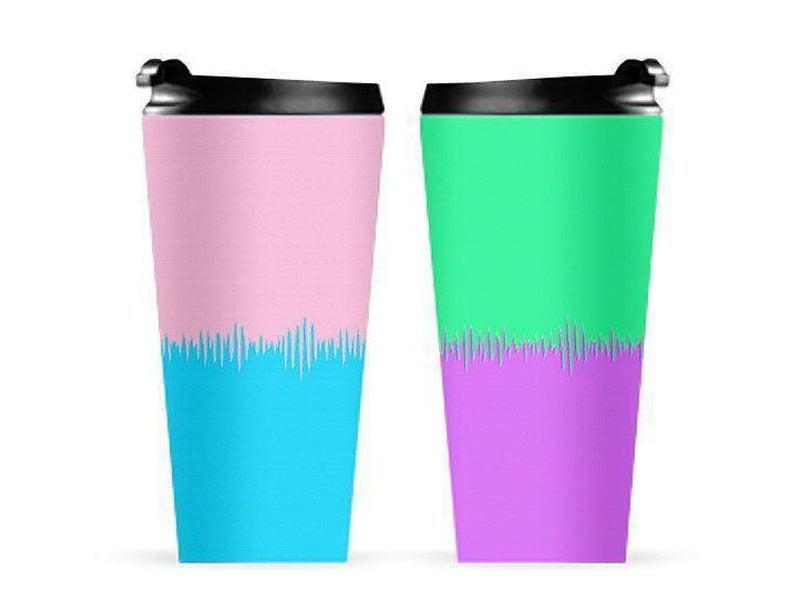 Travel Mugs-QUARTERS Travel Mugs-Pink &amp; Light Blue &amp; Light Green &amp; Light Purple-from COLORADDICTED.COM-