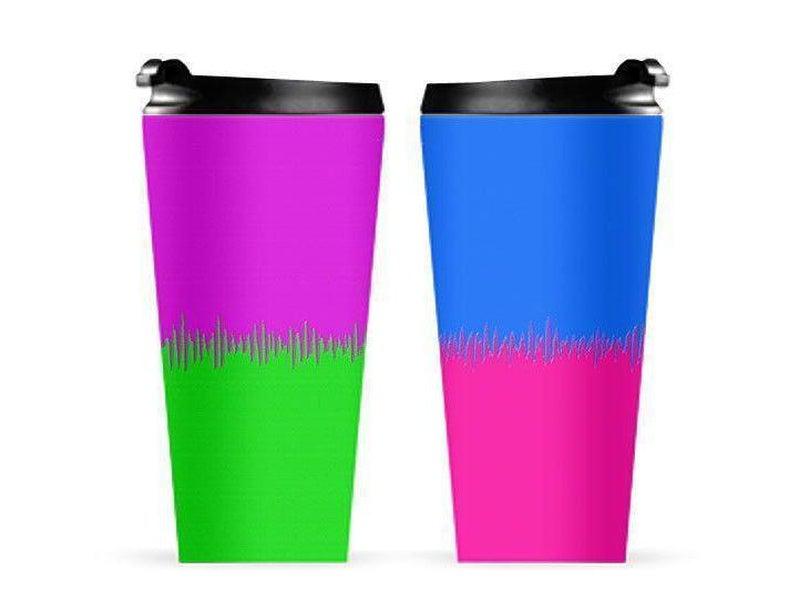 Travel Mugs-QUARTERS Travel Mugs-Purple &amp; Fuchsia &amp; Blue &amp; Green-from COLORADDICTED.COM-