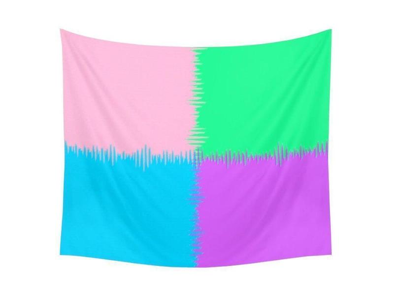 Wall Tapestries-QUARTERS Wall Tapestries-Pink &amp; Light Blue &amp; Light Green &amp; Light Purple-from COLORADDICTED.COM-