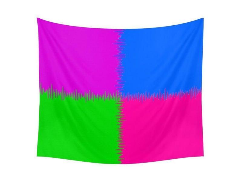 Wall Tapestries-QUARTERS Wall Tapestries-Purple &amp; Fuchsia &amp; Blue &amp; Green-from COLORADDICTED.COM-