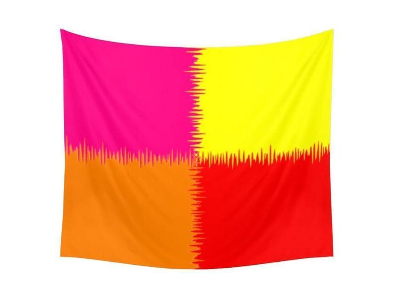Wall Tapestries-QUARTERS Wall Tapestries-Red &amp; Orange &amp; Fuchsia &amp; Yellow-from COLORADDICTED.COM-