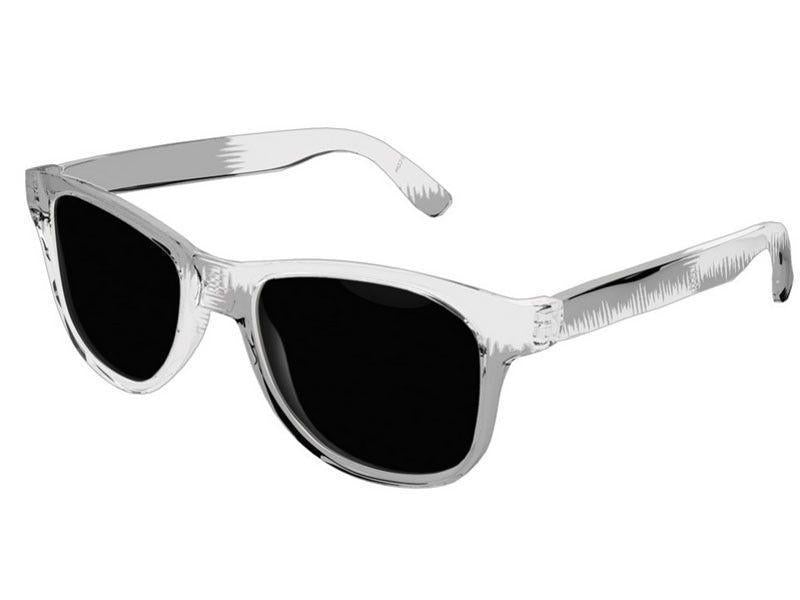 Wayfarer Sunglasses-QUARTERS Wayfarer Sunglasses (transparent background)-Black &amp; White-from COLORADDICTED.COM-