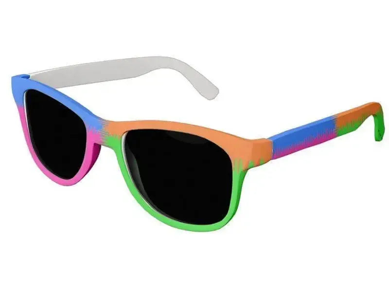 Wayfarer Sunglasses-QUARTERS Wayfarer Sunglasses (white background)-Orange, Fuchsia, Blue & Green-from COLORADDICTED.COM-