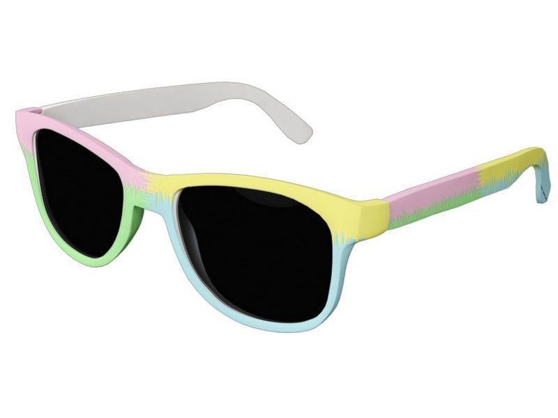 Wayfarer Sunglasses-QUARTERS Wayfarer Sunglasses (white background)-Pink, Light Blue, Light Green &amp; Light Yellow-from COLORADDICTED.COM-