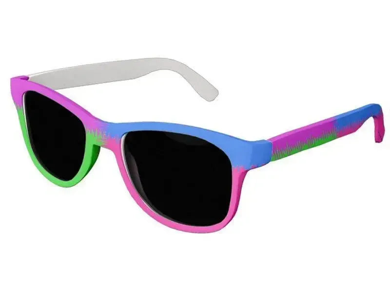 Wayfarer Sunglasses-QUARTERS Wayfarer Sunglasses (white background)-Purple, Fuchsia, Blue & Green-from COLORADDICTED.COM-