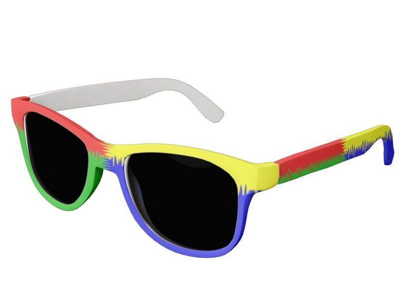Wayfarer Sunglasses-QUARTERS Wayfarer Sunglasses (white background)-Red, Blue, Green &amp; Yellow-from COLORADDICTED.COM-