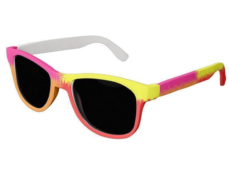 Wayfarer Sunglasses-QUARTERS Wayfarer Sunglasses (white background)-Red, Orange, Fuchsia &amp; Yellow-from COLORADDICTED.COM-