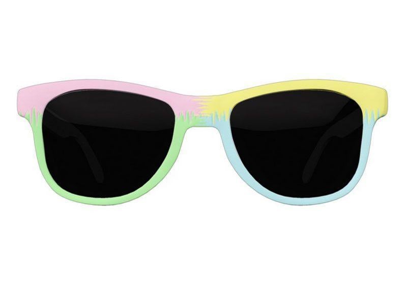 Wayfarer Sunglasses-QUARTERS Wayfarer Sunglasses (white background)-Pink, Light Blue, Light Green & Light Yellow-from COLORADDICTED.COM-