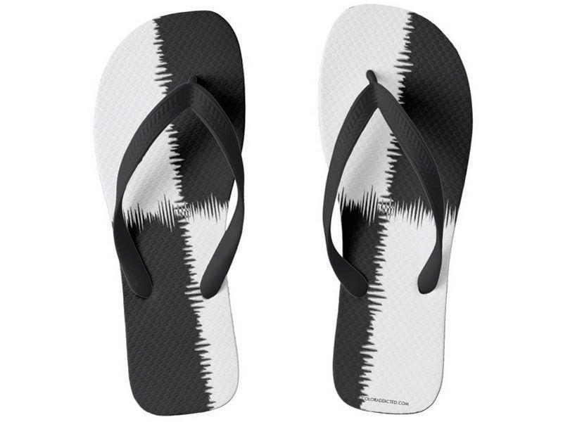 Flip Flops-QUARTERS Wide-Strap Flip Flops-Black &amp; White-from COLORADDICTED.COM-