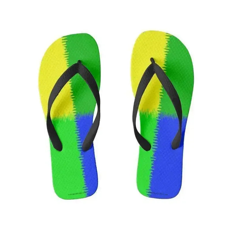Flip Flops-QUARTERS Wide-Strap Flip Flops-Black & White-from COLORADDICTED.COM-