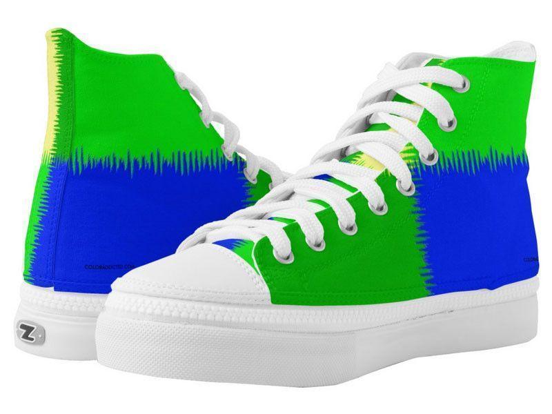 ZipZ High-Top Sneakers-QUARTERS ZipZ High-Top Sneakers-Blues &amp; Greens &amp; Yellow-from COLORADDICTED.COM-