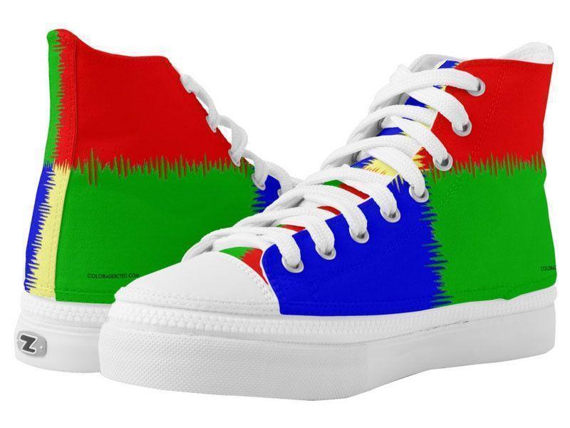 ZipZ High-Top Sneakers-QUARTERS ZipZ High-Top Sneakers-Red &amp; Blue &amp; Green &amp; Yellow-from COLORADDICTED.COM-