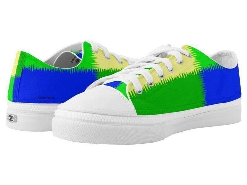 ZipZ Low-Top Sneakers-QUARTERS ZipZ Low-Top Sneakers-Blues &amp; Greens &amp; Yellow-from COLORADDICTED.COM-