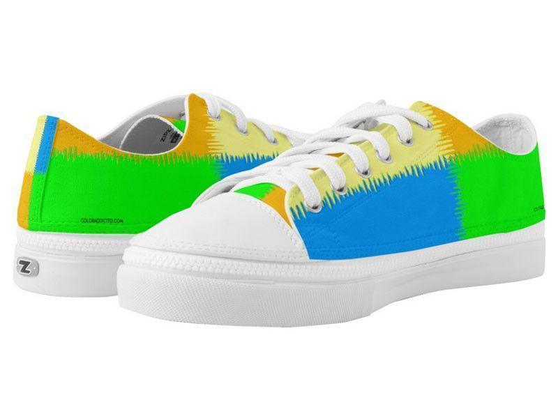 ZipZ Low-Top Sneakers-QUARTERS ZipZ Low-Top Sneakers-Orange &amp; Blue &amp; Green &amp; Yellow-from COLORADDICTED.COM-