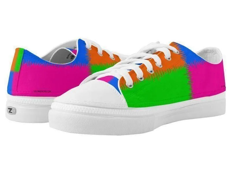 ZipZ Low-Top Sneakers-QUARTERS ZipZ Low-Top Sneakers-Orange &amp; Fuchsia &amp; Blue &amp; Green-from COLORADDICTED.COM-