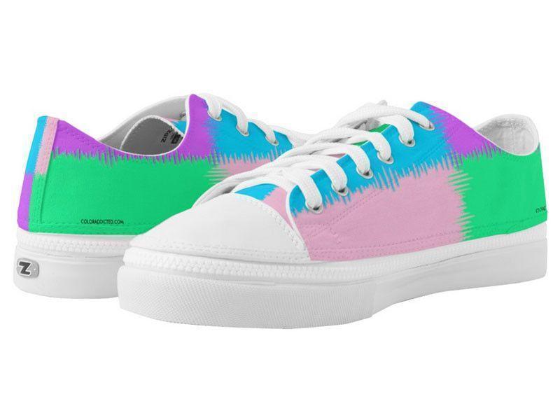 ZipZ Low-Top Sneakers-QUARTERS ZipZ Low-Top Sneakers-Pink &amp; Light Blue &amp; Light Green &amp; Light Purple-from COLORADDICTED.COM-