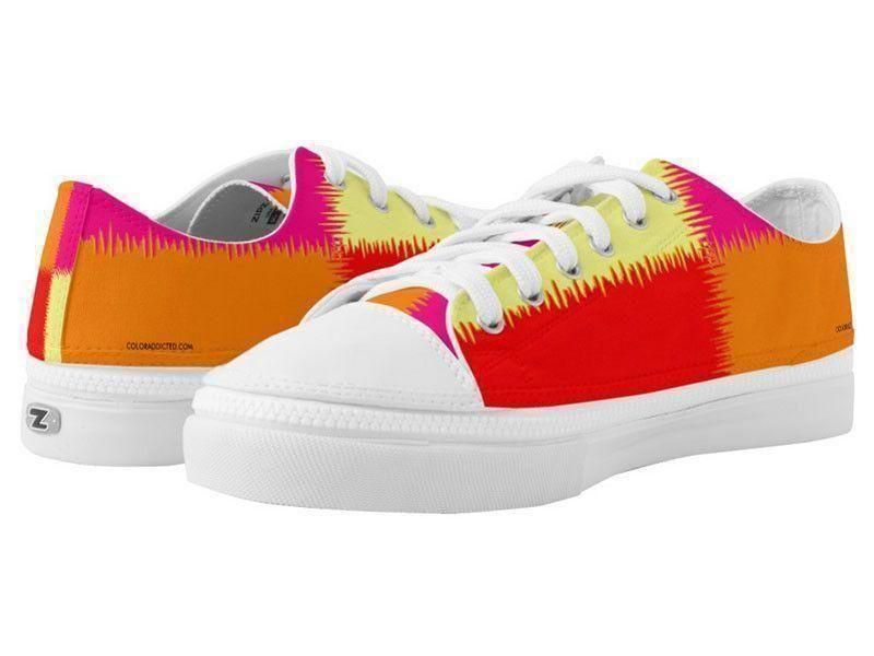 ZipZ Low-Top Sneakers-QUARTERS ZipZ Low-Top Sneakers-Red &amp; Orange &amp; Fuchsia &amp; Yellow-from COLORADDICTED.COM-
