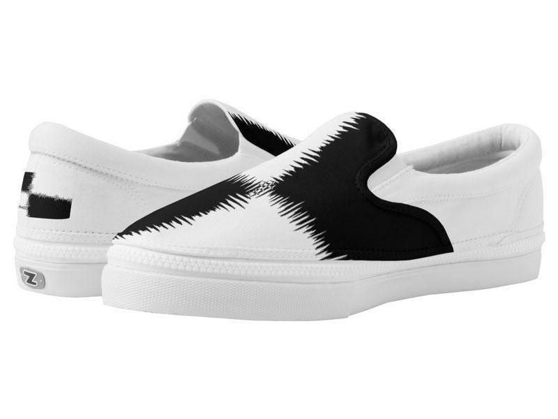 ZipZ Slip-On Sneakers-QUARTERS ZipZ Slip-On Sneakers-Black &amp; White-from COLORADDICTED.COM-