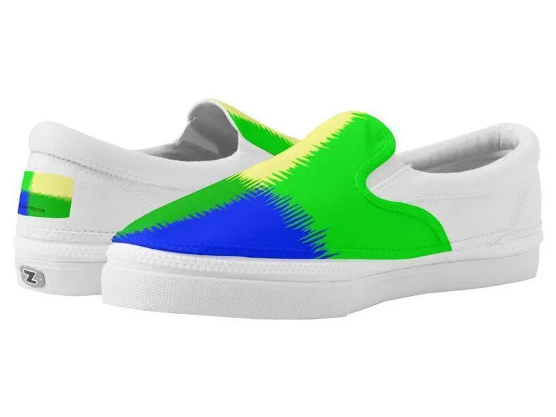 ZipZ Slip-On Sneakers-QUARTERS ZipZ Slip-On Sneakers-Blues &amp; Greens &amp; Yellow-from COLORADDICTED.COM-