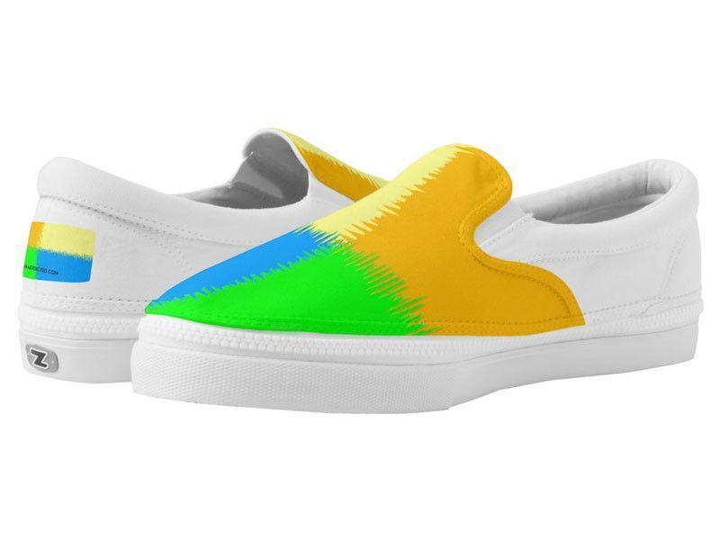 ZipZ Slip-On Sneakers-QUARTERS ZipZ Slip-On Sneakers-Orange &amp; Blue &amp; Green &amp; Yellow-from COLORADDICTED.COM-