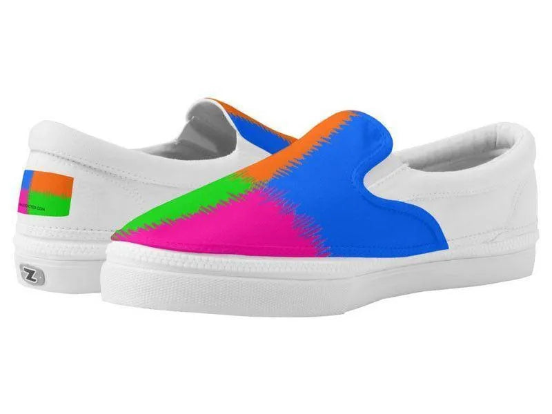 ZipZ Slip-On Sneakers-QUARTERS ZipZ Slip-On Sneakers-Orange &amp; Fuchsia &amp; Blue &amp; Green-from COLORADDICTED.COM-