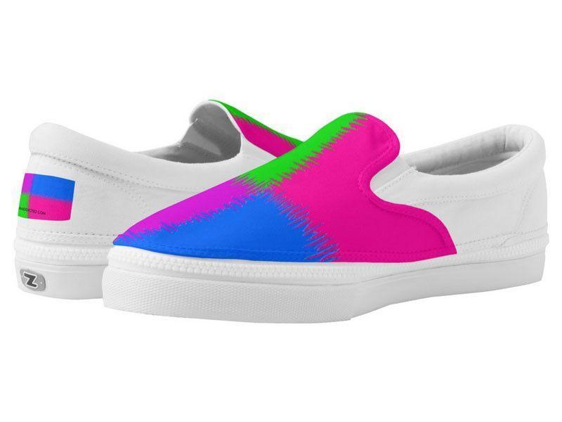 ZipZ Slip-On Sneakers-QUARTERS ZipZ Slip-On Sneakers-Purple &amp; Fuchsia &amp; Blue &amp; Green-from COLORADDICTED.COM-