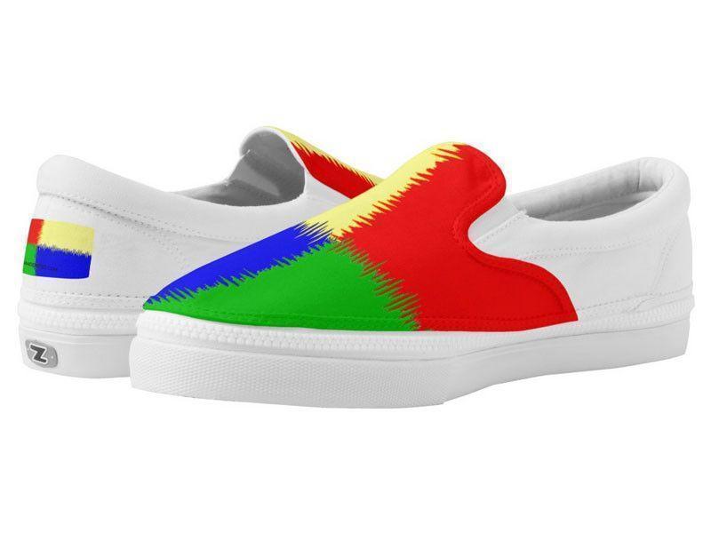 ZipZ Slip-On Sneakers-QUARTERS ZipZ Slip-On Sneakers-Red &amp; Blue &amp; Green &amp; Yellow-from COLORADDICTED.COM-