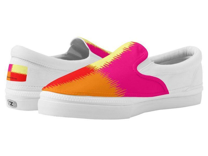 ZipZ Slip-On Sneakers-QUARTERS ZipZ Slip-On Sneakers-Red &amp; Orange &amp; Fuchsia &amp; Yellow-from COLORADDICTED.COM-