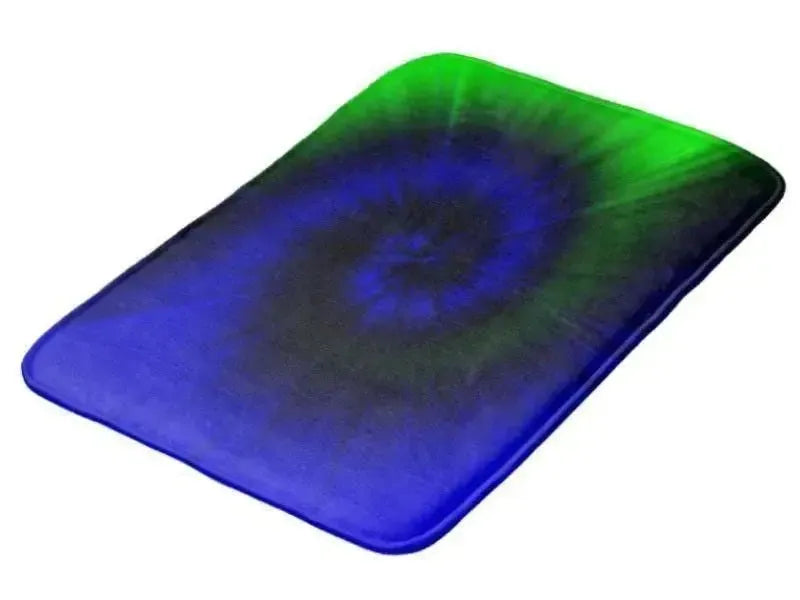 Bath Mats-TIE DYE Bath Mats-Blues & Greens-from COLORADDICTED.COM-