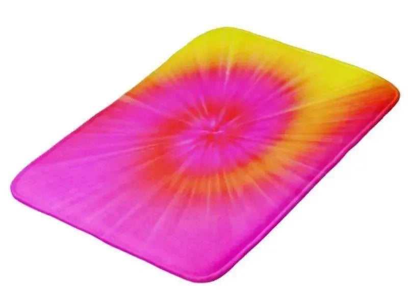 Bath Mats-TIE DYE Bath Mats-Fuchsias, Magentas, Reds, Oranges & Yellows-from COLORADDICTED.COM-