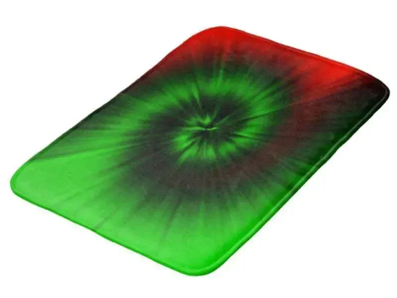 Bath Mats-TIE DYE Bath Mats-Greens & Reds-from COLORADDICTED.COM-