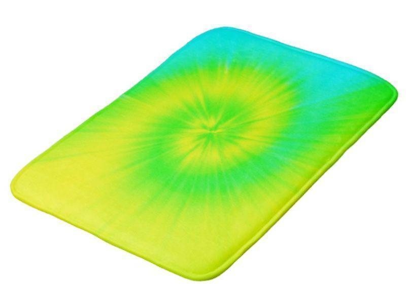 Bath Mats-TIE DYE Bath Mats-Yellows, Greens &amp; Turquoise-from COLORADDICTED.COM-