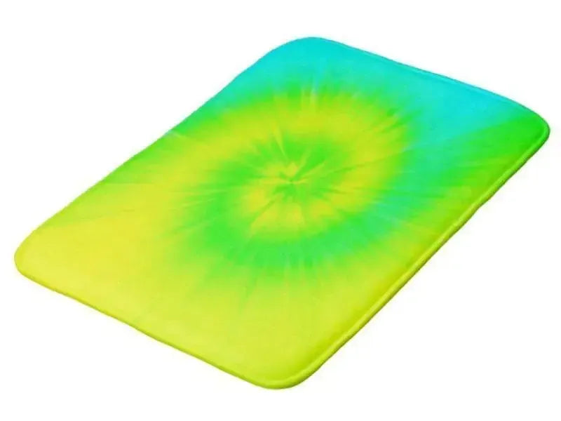 Bath Mats-TIE DYE Bath Mats-Yellows, Greens & Turquoise-from COLORADDICTED.COM-