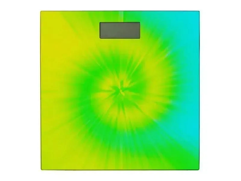 Bathroom Scales-TIE DYE Bathroom Scales-Yellows, Greens & Turquoise-from COLORADDICTED.COM-