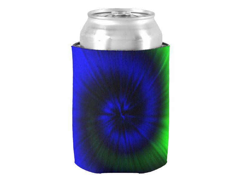 Can Cooler Sleeves – Can Koozies-TIE DYE Bottle &amp; Can Cooler Sleeves – Bottle &amp; Can Koozies-Blues &amp; Greens-from COLORADDICTED.COM-