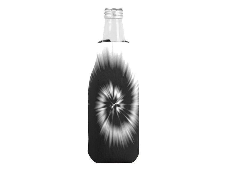 Bottle Cooler Sleeves – Bottle Koozies-TIE DYE Bottle Cooler Sleeves – Bottle Koozies-Black &amp; White-from COLORADDICTED.COM-