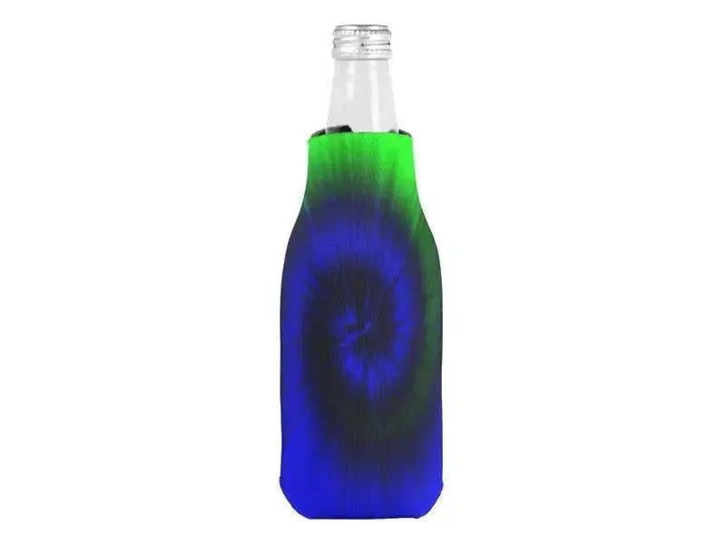 Bottle Cooler Sleeves – Bottle Koozies-TIE DYE Bottle Cooler Sleeves – Bottle Koozies-Blues & Greens-from COLORADDICTED.COM-