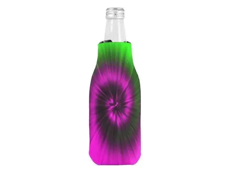 Bottle Cooler Sleeves – Bottle Koozies-TIE DYE Bottle Cooler Sleeves – Bottle Koozies-Magentas & Greens-from COLORADDICTED.COM-