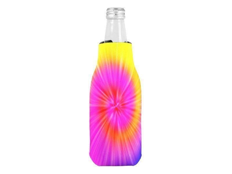 Bottle Cooler Sleeves – Bottle Koozies-TIE DYE Bottle Cooler Sleeves – Bottle Koozies-Rainbow Colors-from COLORADDICTED.COM-