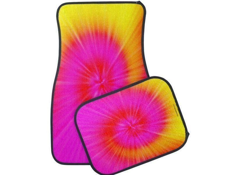 Car Mats-TIE DYE Car Mats Sets-Fuchsias &amp; Magentas &amp; Reds &amp; Oranges &amp; Yellows-from COLORADDICTED.COM-