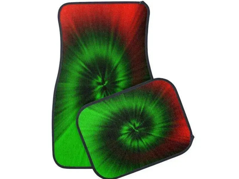 Car Mats-TIE DYE Car Mats Sets-Greens & Reds-from COLORADDICTED.COM-
