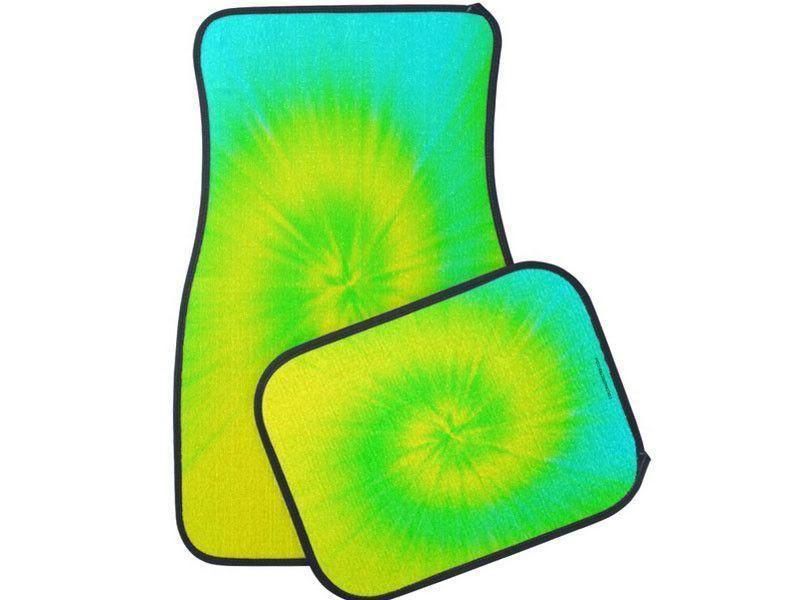 Car Mats-TIE DYE Car Mats Sets-Yellows &amp; Greens &amp; Turquoise-from COLORADDICTED.COM-