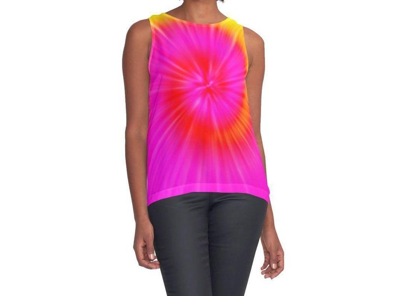 Contrast Tanks-TIE DYE Contrast Tanks-Fuchsias &amp; Magentas &amp; Reds &amp; Oranges &amp; Yellows-from COLORADDICTED.COM-